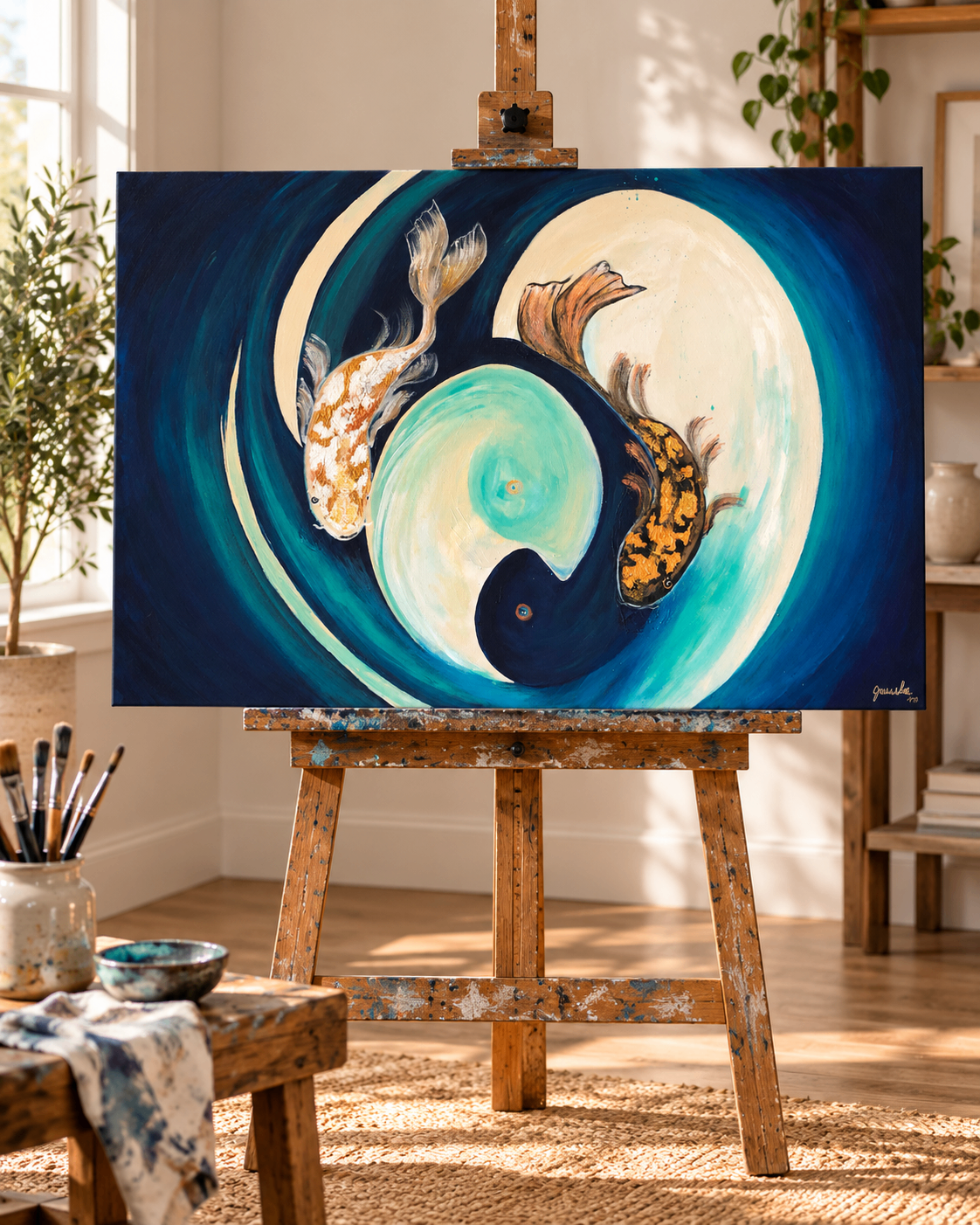 Infinite Balance — Easel/studio presentation